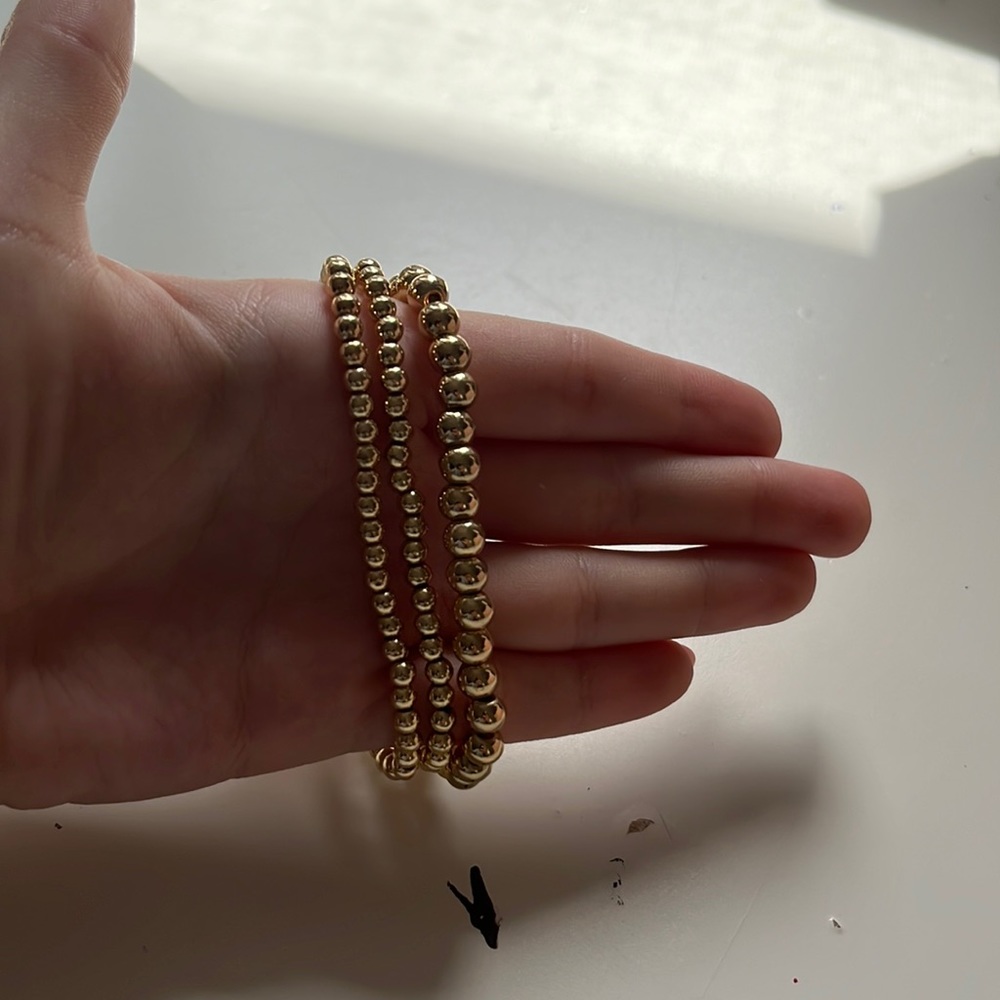 Gold beaded bracelets